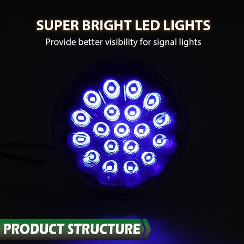 Solid Spare New Blue Lens Watermelon (19 LED) Marker Turn Signal Light Universal w/ Base