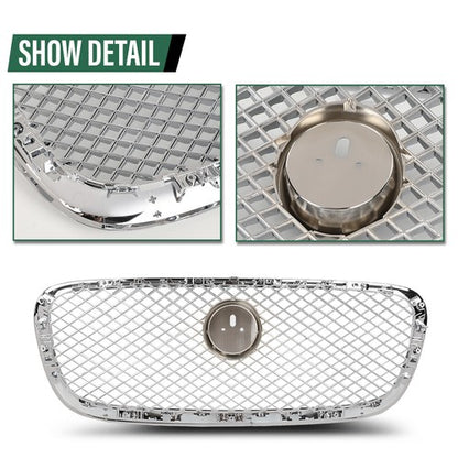 Solid Spare New Fit For 2012-2015 Jaguar XF XFR Silver Front Bumper Upper Mesh Grille