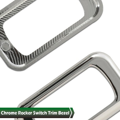 Solid Spare 3pcs Chrome Rocker Switch Trim Bezel Fit For Peterbilt Kenworth Freightliner