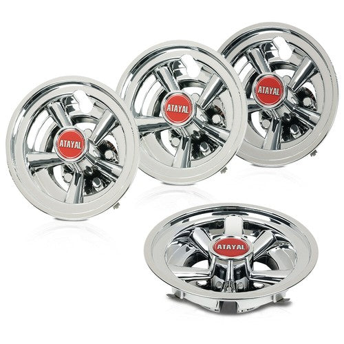 Solid Spare Fit For EZGO Club Car Yamaha 4PCS 8" Golf Cart Wheel Covers Hub Caps Chrome
