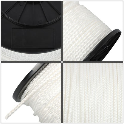 Solid Spare 3/16" x 500Ft White Hollow Braid Polypropylene Rope For Indoor & Outdoor