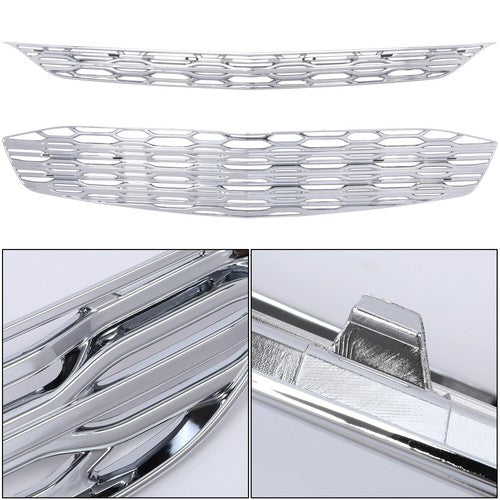 Solid Spare FOR 2016-2018 Chevy Malibu CHROME Snap On Grille Overlay Grill Covers Inserts