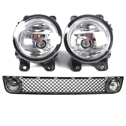 Lower Bumper Grille Grill +Pair Halogen Fog Lights Lamps For 2008-2010 Scion xB