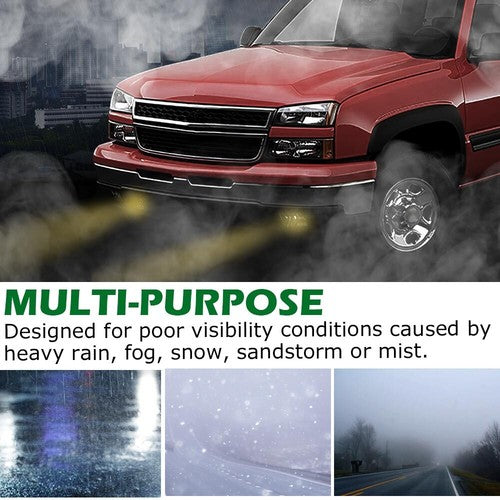 Solid Spare Fit For 99-02 GMC Sierra 00-06 Yukon Smoke Lens Bumper Fog Lights Driving Lamps