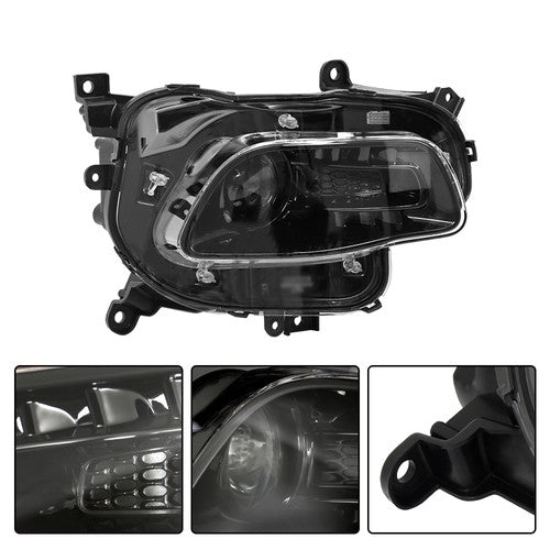 Solid Spare For 2014-18 Jeep Cherokee Headlights Driver+Passenger Side Pair Clear HID/Xenon