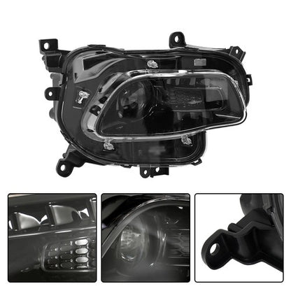 Solid Spare For 2014-18 Jeep Cherokee Headlights Driver+Passenger Side Pair Clear HID/Xenon