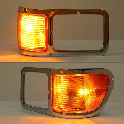 Solid Spare Fit For 00-15 Ford F650 F750 Pair Headlight Bezel Trim Driver Passenger W/Bulbs