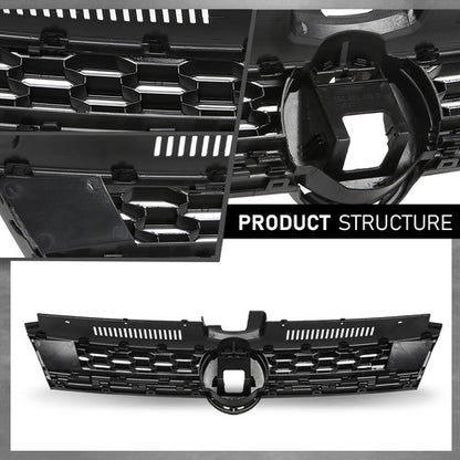 Solid Spare Front Hood Mesh Grille w/ Red Trim Fit For 2017-2019 VW Golf MK7 7.5 GTI Style