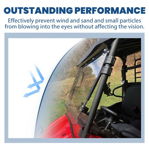Solid Spare For 2019-2025 Kawasaki Mule Pro MX Front Flip Windshield Scratch Resistant