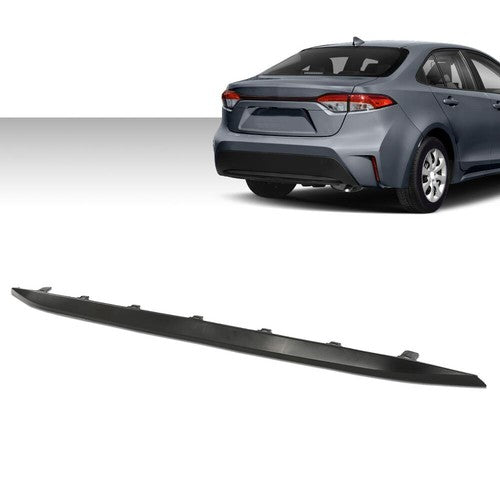 Solid Spare Fit For 2020-2024 Toyota Corolla LE XLE 4Dr Black Rear Lower Bumper Molding Trim