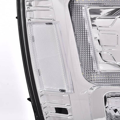 Solid Spare Dual LED Projector Headlights Chrome Fit For 07-14 Avalanche Tahoe Suburban