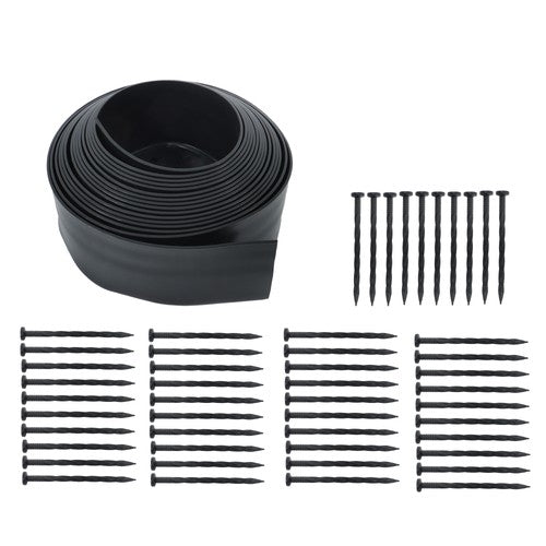 Solid Spare L-shaped 33FT Garden Edge Lawn Grass Stone Isolation Strip Anchoring Spik 50pcs