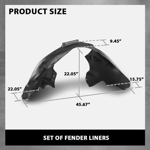 Solid Spare Front Fender Liner Splash Shield Fit For 2009-2017 Audi Q5 SQ5 Left+Right Side
