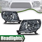 Solid Spare Fit For 2005-2011 Toyota Tacoma Smoke Lens Chrome Headlights Left+Right Side