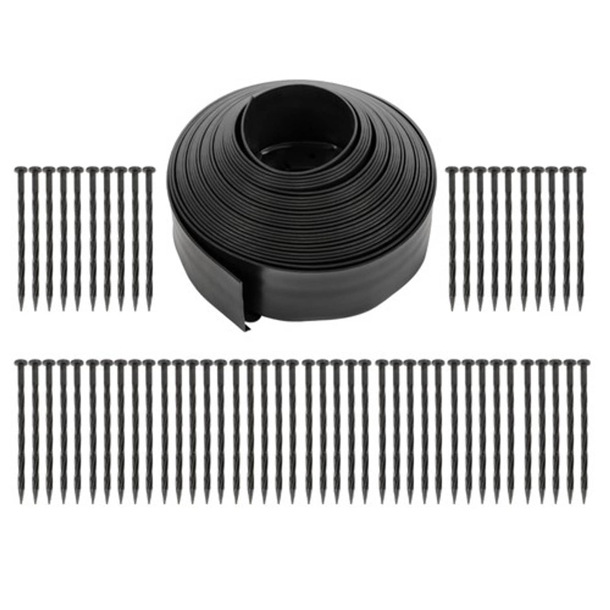 Solid Spare Garden Landscape Edging No Dig Lawn Edging Border With Anchoring Spikes Plastic