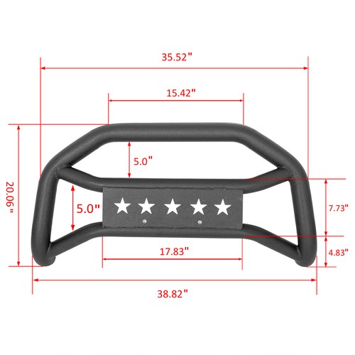 Solid Spare Front Bumper Grille Guard Bull Bar Push For Toyota Tacoma 2005-2015 2016-2023