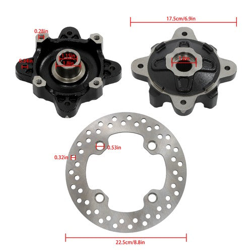 Solid Spare Wheel Hub & Bearing Kit For Polaris 5137659 5137539 5137127 5254999 5251565