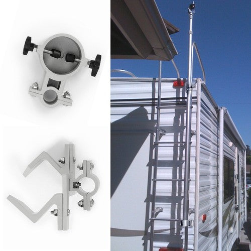 Solid Spare For 1" Ladder Gray Flag and Wind Sock Pole Mount For RV Ladder Starlink Pole