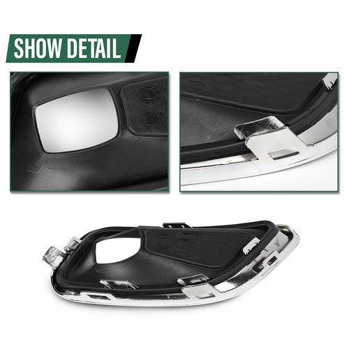 Solid Spare Fit For 2019-2020 Jeep Cherokee Front Bumper Fog Light Cover Bezel Left+Right