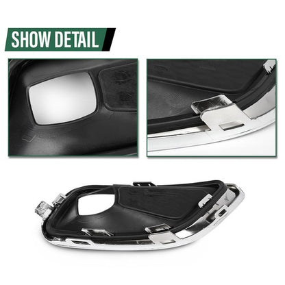 Solid Spare Fit For 2019-2020 Jeep Cherokee Front Bumper Fog Light Cover Bezel Left+Right