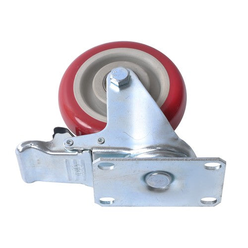 Solid Spare 4 pcs 4-inch Universal Caster Wheels red (2 with brakes and 2 without brakes)