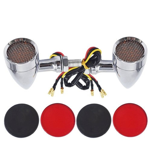 Solid Spare For Sportster XL 1200 883 Iron Motorcycle LED Turn Signal Lights Chrome