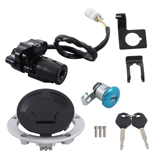 Solid Spare Ignition Switch Fuel Gas Cap Lock Set For Kawasaki Ninja 1000 ZX6R ZX10R Z1000SX