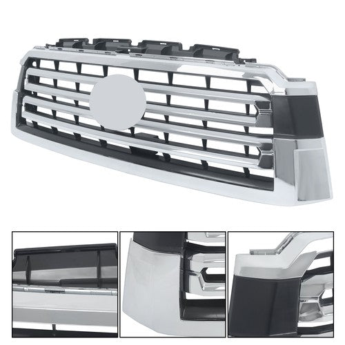 Solid Spare For Toyota Sequoia 2018 19-21 22 Chrome Front Upper Grille Without Hood Trim New