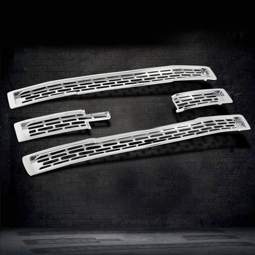 Solid Spare For GMC Sierra 1500 2014-2015 GI123 Chrome Grille Insert Mesh Grill Overlay Trim