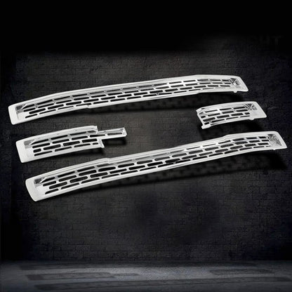 Solid Spare For GMC Sierra 1500 2014-2015 GI123 Chrome Grille Insert Mesh Grill Overlay Trim