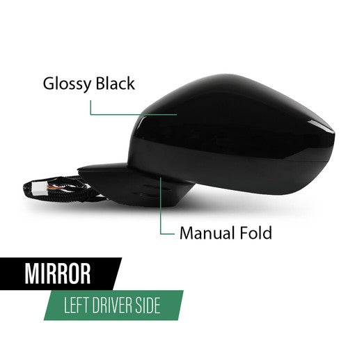 Solid Spare Fit For 2022-2023 Honda Civic 3 Pin Manual Fold Power Mirror Left Driver Side