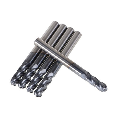 Solid Spare 5pcs 1/4" 4 Flute USA Ball Nose Carbide End Mill 3/4" Cut Length Tialn Coated