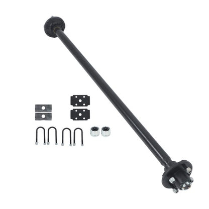 Solid Spare (with U-Bolt Kit) Trailer Axle 4 lug-4" Idler 58" Hub Face Fit For 2000lbs