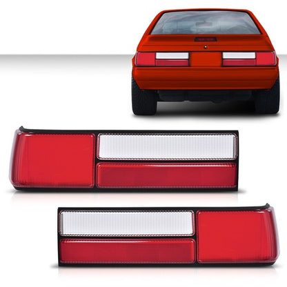 Solid Spare Fit For 87-93 Ford Mustang Fox Body LX Style Tail Light Lens Left+Right