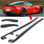 Solid Spare ZR1 Style ABS Side Skirts Rocker Panels Mud Flaps For Corvette C6 Z06 Wide 05-13
