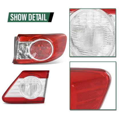 Solid Spare 4pcs Rear Tail Lights Fit For 2011-2013 Toyota Corolla Japan Built Left+Right
