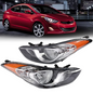 For 2011 2012 2013 Hyundai Elantra Halogen Headlights Headlamps Assembly Pair