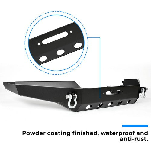 Solid Spare For Jeep Grand Cherokee WJ 1999-2004 Steel Black Front Bumper w/ D-Rings