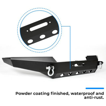Solid Spare For Jeep Grand Cherokee WJ 1999-2004 Steel Black Front Bumper w/ D-Rings