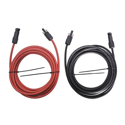 Solid Spare 1 Pair 12AWG Black + Red Solar Panel Extension Cable Wire Connector