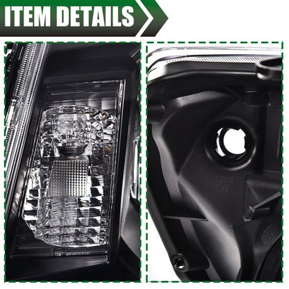 Solid Spare Headlights Left & Right Pair Set Fit For 2005-2011 Toyota Tacoma Assembly Black