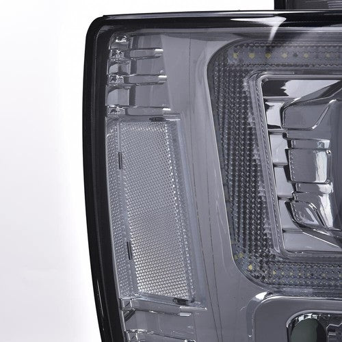 Solid Spare Fit For 2007-2014 Avalanche Tahoe Suburban Smoke/Chrome LED Projector Headlights