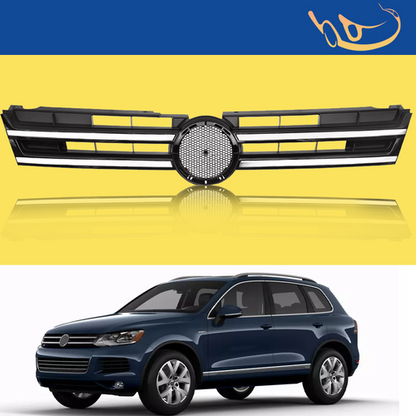 For 2011-2014 Volkswagen Touareg Front Bumper Upper Grille Grill W/Chrome Trim