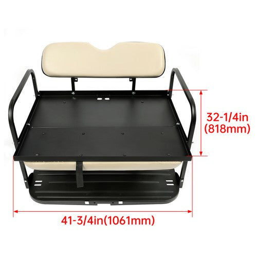 Solid Spare For Yamaha Drive G29 2007-2016 Golf Cart Flip Rear Back Seat Kit w/Beige Cushion