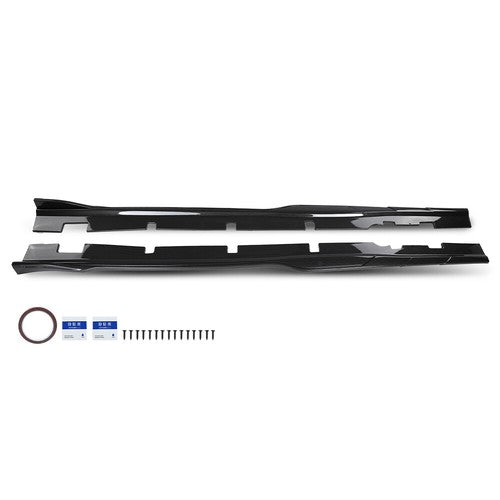Solid Spare Body Kit Carbon Look Side Skirts Rocker Panel Fit For 15-23 Charger Widebody