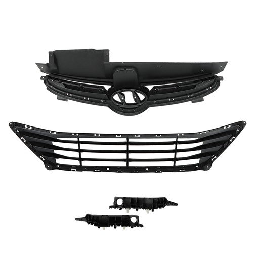 Solid Spare Brand New For Hyundai Elantra 14-16 Front Upper Grill Lower Grill Bumper Bracket