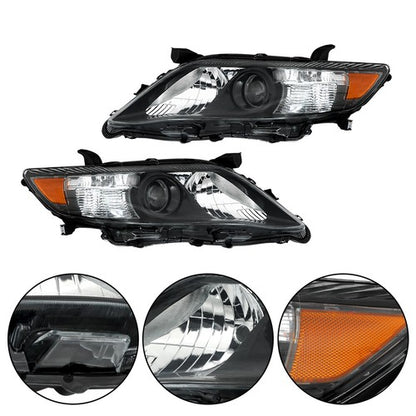 Solid Spare Headlights Black Fog Lights+Switch Kit For 10-11 Toyota Camry SE Left+Right Side
