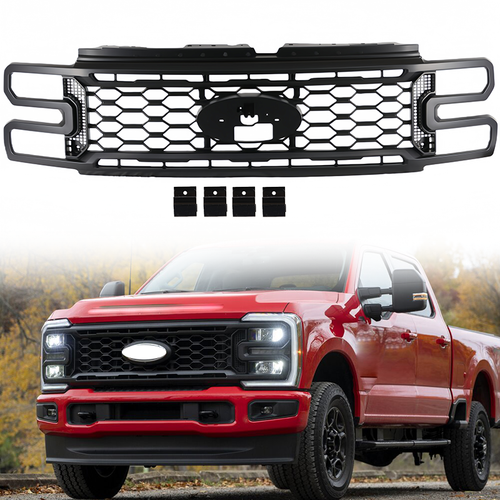 Matte Black Front Grille For 2023 2024 Ford F250 F350 Super Duty PC3Z-8200-HA