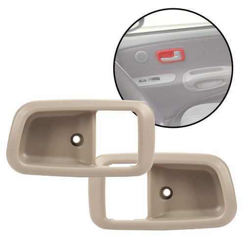 Solid Spare Front Left & Right Inner Door Handle Trim Beige Fit For 2000-2006 Toyota Tundra