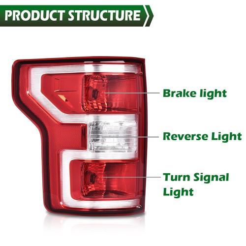 Solid Spare Fit For Ford F-150 Pickup 2018 2019 2020 Brake Tail Light Rear Lamp Left+Right